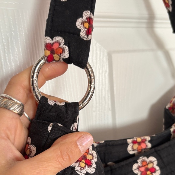Vera Bradley Black and Red Floral Shoulder Bag - Picture 4 of 6